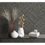 Noordwand Tapete Botanica Rattan Wickerwork Schwarz und Grau