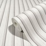 Botanica - Hout - Latjes - Behang - Woonkamer - Slaapkamer - Wit - 0,53 x 10,05 M.
