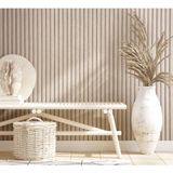 Botanica - Hout - Latjes - Behang - Woonkamer - Slaapkamer - Beige - 0,53 x 10,05 M.