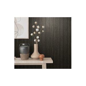 Botanica - Hout - Latjes - Behang - Woonkamer - Slaapkamer - Zwart - 0,53 X 10,05 M.