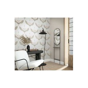 Kumano - Kraanvogels - Wallpaper - Wandbekleding - Vliesbehang - Beige - 0,53 x 10,05 M.