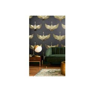 Kumano - Kraanvogels - Wallpaper - Wandbekleding - Vliesbehang - Zwart - 0,53 x 10,05 M.