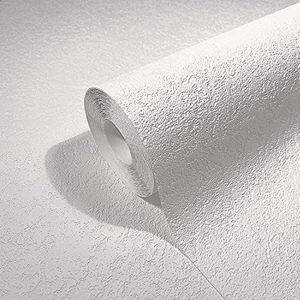 Behang wit structuurbehang gipslook voor woonkamer slaapkamer Made in Germany 10,05 x 0,53m