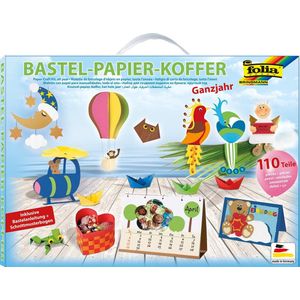 folia Bastelset Papier-Koffer Ganzjahr 110-tlg. mehrfarbig