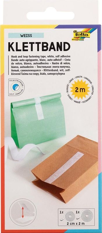 Klittenband folia 20mmx2m wit