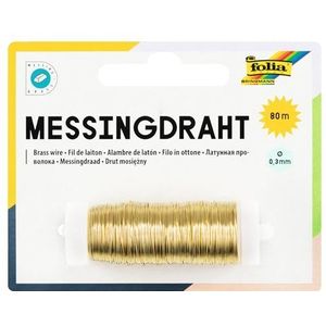 #Messingdraad Folia 80m lang  0,3mm dik. Goud