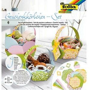 folia Bastelset Osterkörbchen aus Papier mehrfarbig 9 St.