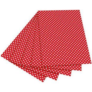 folia 5902 10 vellen kartonnen papier rood wit gestippeld 50 x 70 cm aan beide zijden bedrukt voor het knutselen en vormgeven van kaarten, vensterafbeeldingen en voor scrapbooking