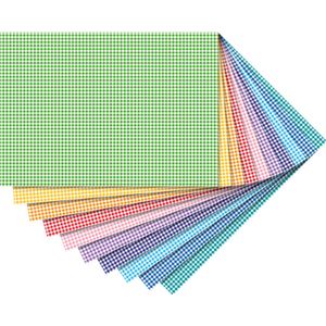 Folia 47409 designpapierblok gekleurde ruitjes | assorti | 10 vel