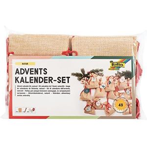 Adventskalender-Set 24 Beutel in Juteoptik natur