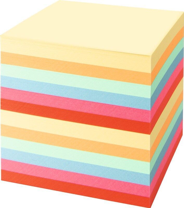 K+E Zettelklotz 9x9x9cm farbig 700 Blatt