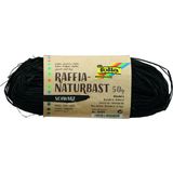 folia Geschenkbänder Raffia-Naturbast schwarz