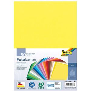 folia Fotokarton farbsortiert 300 g/qm 50 Blatt