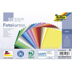Folia - Fotokarton - A5 - 270gr - 50 Vellen - 25 Kleuren
