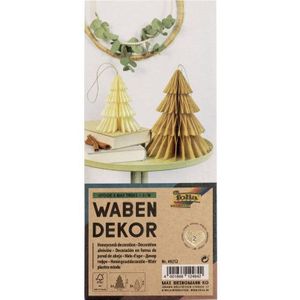 folia 49212 - Honingraat decoratie Hygge XMAS Trees, kersthanger set van 2, hoogte ca. 20 en 13 cm, opvouwbare kerstdecoratie voor binnen