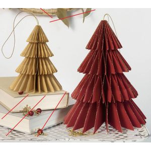 folia 49213 - Honingraat decoratie Berry XMAS Trees, kersthanger set van 2, hoogte ca. 20 en 13 cm, opvouwbare kerstdecoratie voor binnen