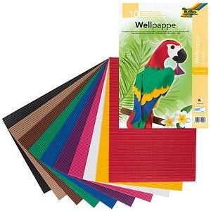 folia 10 vellen golfkarton E ca. 25 x 35 cm 10 verschillende kleuren 740409