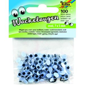 folia Wackelaugen weiß oval 100 St.