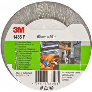 3M 1436 zacht aluminium plakband, 75 mm x 50 m, zilver (verpakking van 12 stuks)