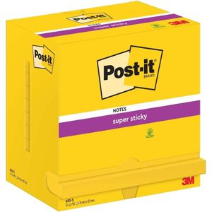 Post-it® Super Sticky Haftnotizen extrastark 655-S gelb, 12 Blöcke