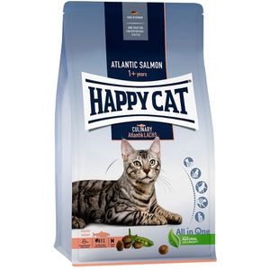 Happy Cat Culinary Adult Atlantic Zalm droogvoer voor volwassen katten en bek, inhoud: 1,3 kg