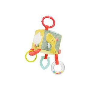 Fehn 051193 Cube Activity Happy Dino Motorisch speelgoed met grijpelementen om op te hangen, voor baby's en peuters vanaf 0 maanden