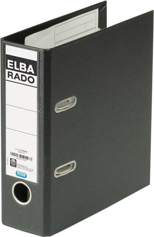 Elba Rado Plast ordner voor ft A5 staand, zwart, rug van 7,5 cm
