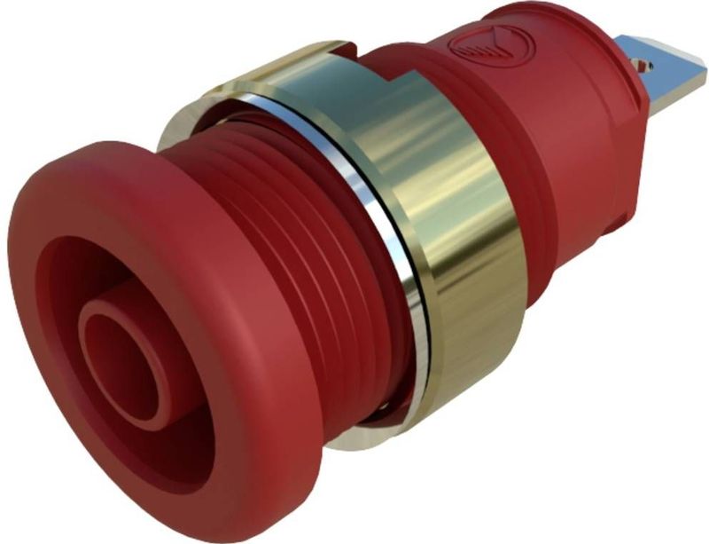 SKS Hirschmann - SEB 2610 F4,8 Veiligheids-labconnector - Rood - Inbouw Verticaal - 1 stuk
