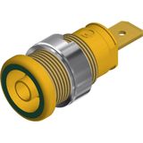 SKS - Hirschmann SEB 2620 F6,3 Veiligheids-labconnector - Groen - Geel - Inbouw Verticaal - Stift-Ø 4 mm - 1 stuk