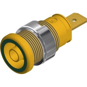 SKS - Hirschmann SEB 2620 F6,3 Veiligheids-labconnector - Groen - Geel - Inbouw Verticaal - Stift-Ø 4 mm - 1 stuk