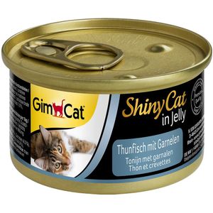 6x70g ShinyCat in Gelei Tonijn & Garnalen GimCat Kattenvoer