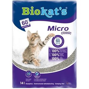 Biokat's Micro Classic - 14 L - Kattenbakvulling - Klontvormend - Zonder geur