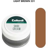 Collonil Shoe Cream leer vet kleur verzorging voor glad leer glazen potje kleur Brique licht bruin 331