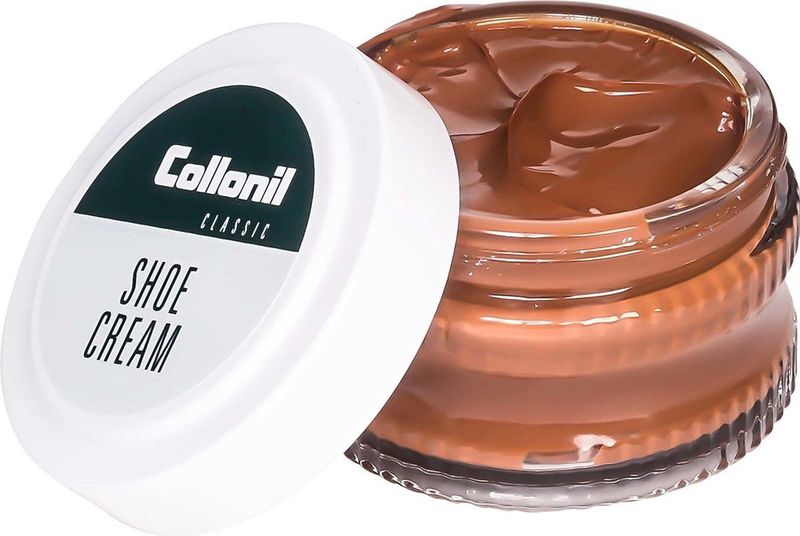 Collonil Shoe Cream leer vet kleur verzorging voor glad leer glazen potje kleur Brique licht bruin 331