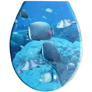 ADOB Duroplast, 59841, wc-bril, wc-bril, model vissen met softclosemechanisme, afneembaar voor het reinigen