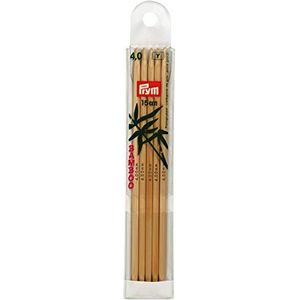 Prym 15 cm x 4 mm dubbele puntige handschoen breipinnen, bamboe