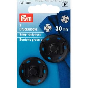 Prym 341180-1 drukknopen, 30 mm, zwart, messing: 100%