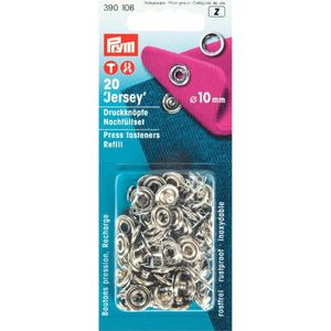 Prym - 390106 - Naadloze Jersey Drukknopen - Zilver - 20 Stuks - 10 mm Diameter