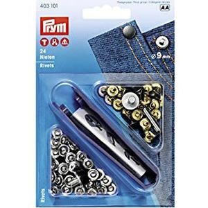 Prym - Prym Oud Staal Messing Zilver (9mm) Klinknagels - 24 Stukken