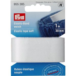 Prym Elastische band, zacht, 30 mm, 1 m, wit