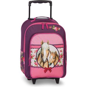 Fabrizio Trolley Paarden 42 x 32 x 16/21 cm - Paars