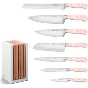 Wusthof - Classic Colour 7-delige messenset met blok Pink Himalayan Salt