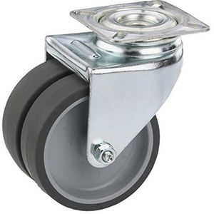 Lenkrolle mit Platte 75 x 25 mm, Tragkr. 100 kg Möbelrollen