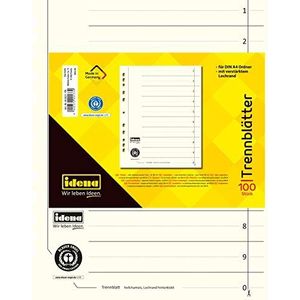 Idena 300231 - Verdelers DIN A4, van karton, 190 g/m², licht gems, 100 stuks