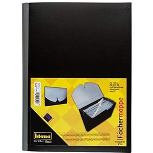 Idena 10078 - vakmap DIN A4, PP, 12 vakken, grijs/zwart, 1 stuk