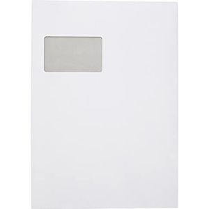 Idena 10251 - Vouwenvelop, drukgevoelig met venster, DIN C4, 120 g/m², 2 cm bodem, 100 st, 229 x 324 mm, wit