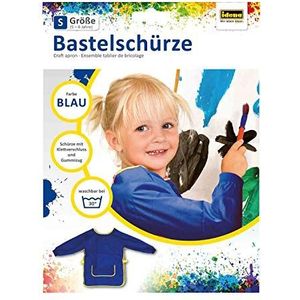 Idena 611183 Knutselschort voor kinderen van 5 tot 6 jaar met lange mouwen en klittenbandsluiting, blauw, ideaal voor schilderen, knutselen, koken en modderen