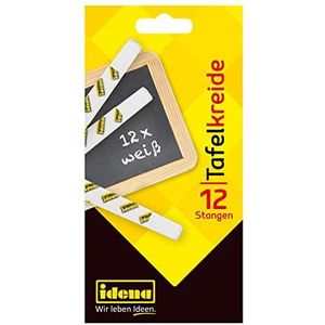 Idena 621721 schoolbordkrijt set van 12 in vouwdoos, wit