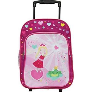 Idena 22047 Rugzak Trolley met 2 Wielen voor Kinderen, Roze met Prinsessenmotief, Ideaal voor Bagage of Speelgoed, ca. 40 x 28 x 17 cm, Roze