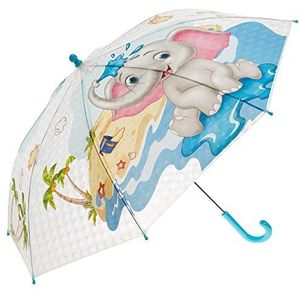 Paraplu voor jongens en meisjes, Transparant, kleurrijk., Olifant